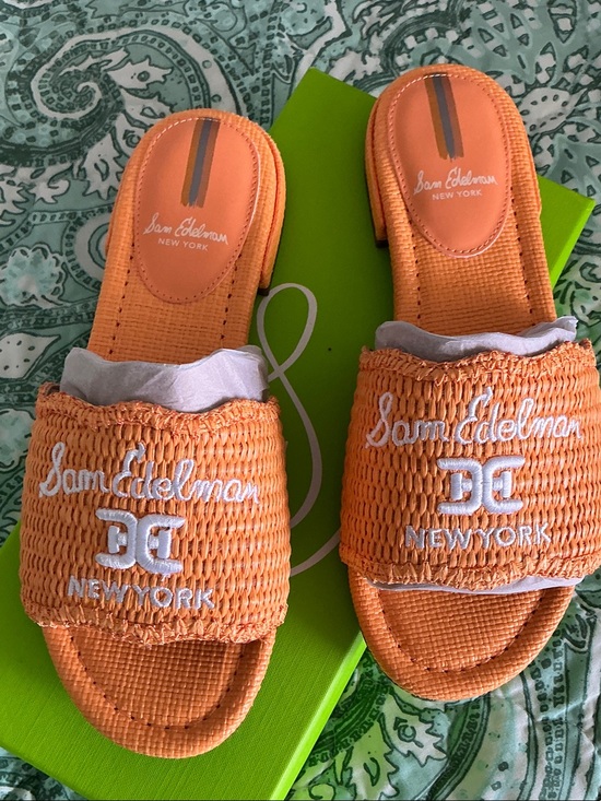 Sam Edelman Shoes - Sam Edelman Orange Woven Slide Sandals